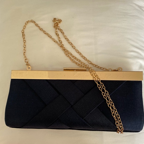 Ariana’s Boutique navy blue clutch dress bag - Picture 2 of 4